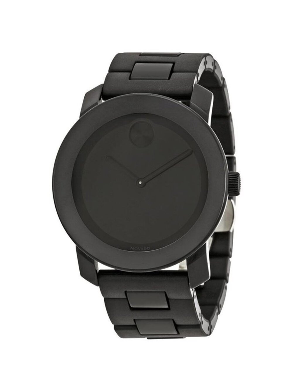 NWT Movado Bold Large Black Dial Black TR90 Composite Men's Watch